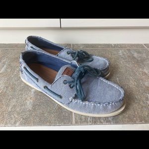 Men’s Size 9.5 blue Tommy Hilfiger boat shoes